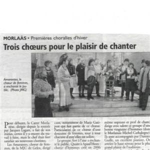 Article de presse - concert de Morlaas en 2009