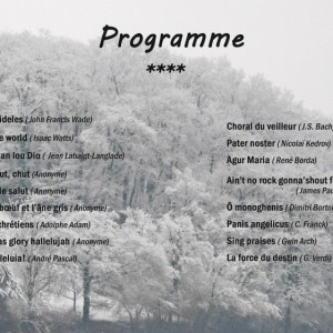 Programme du concert Arudy et lestelle-betharram